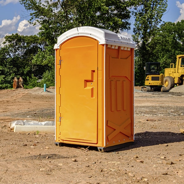 how often are the portable restrooms cleaned and serviced during a rental period in Grampian